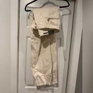 New with tags- wild fable jeans, off white color with fringe bottom size 14